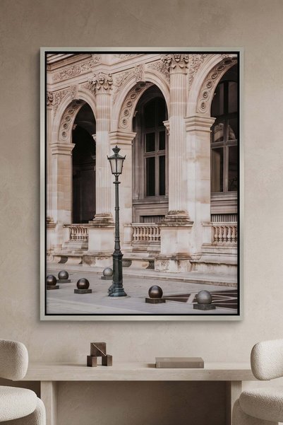 Jasmine Art Vintage Parisian Architecture Wall Art | Portrait Framed Canvas P...