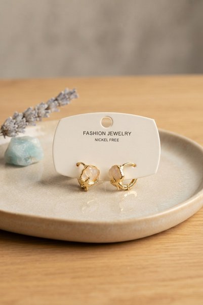Skygo Brass Sea Shell Model Gold Color Children's Earrings Tj-Bkp12199