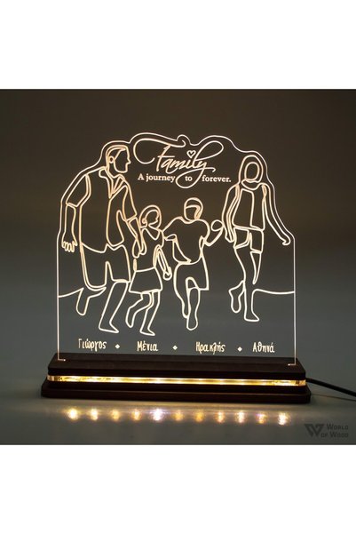 Generic Brand Φωτιστικό LED "Family Forever Two Big Childrens" W00936 Πολύχρωμο