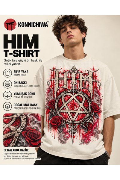FG KONNİCHİWA HIM HEARTAGRAM GOTHIC CRNA MAJICA 🖤🥀 GOTHIC DUH, ROK STRAST, ...