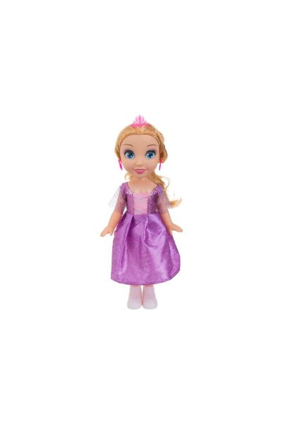 Jumbo Blonde Princess Doll with Purple Glitter Dress & Jewelry 29cm