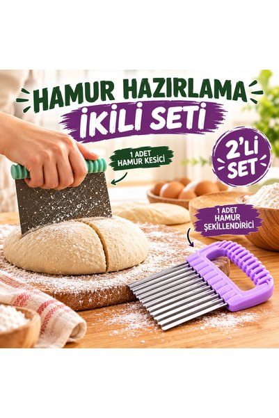 Keskon Hamur Kesme ve Şekillendirme 2’li Set Hamur Kesici Hamur Şekillendirici Mutfak Yardımcı Gereçleri