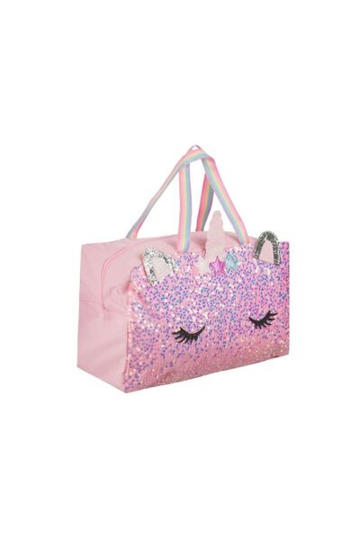 OEM Geanta de Voiaj Roz cu Model Unicorn 45x18x28cm