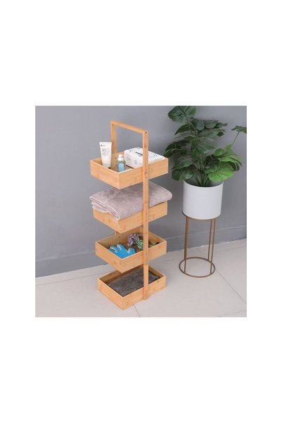 OEM Etajera cu 4 Rafturi & Maner pentru Baie 32x24x98cm