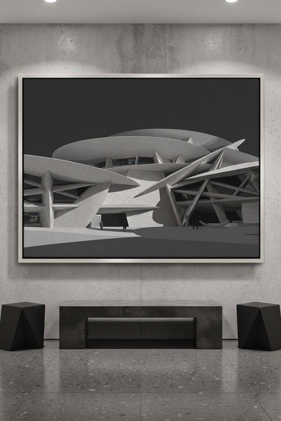 Jasmine Art National Museum of Qatar Architecture Wall Art | Landscape Framed...