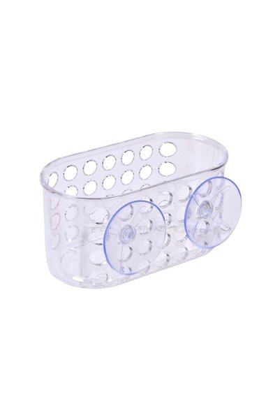 Jumbo Transparent Acrylic Bathroom Shelf with Suction Cup 16x7.5x8.4cm