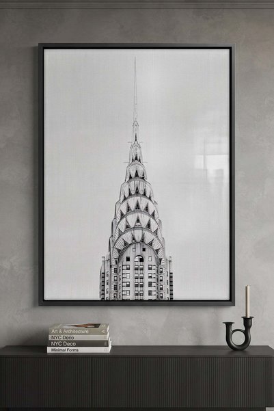 Jasmine Art NYC Skyline Spire Architecture Wall Art | Portrait Framed Canvas ...