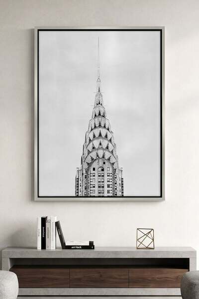 Jasmine Art NYC Skyline Spire Architecture Wall Art | Portrait Framed Canvas ...