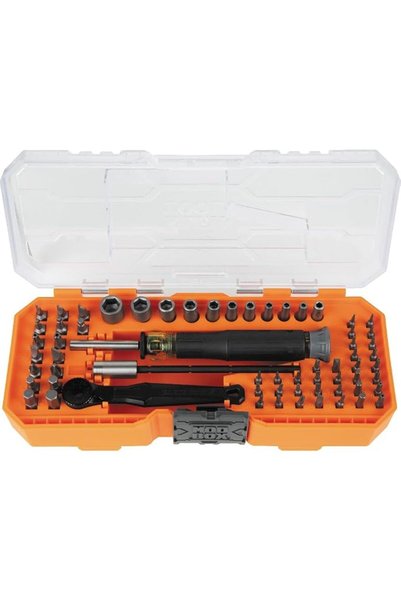 Klein Tools 32787 64-Piece Micro-Ratchet Bit Precision Driver Set with Modula...