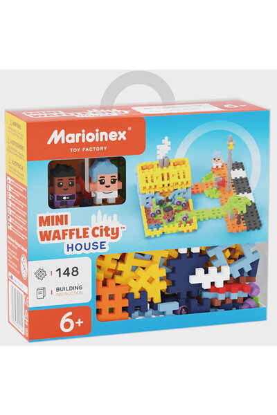 Marioinex Set de construit cu blocuri, Mini Waffle, Orasul: Casa, 148 piese