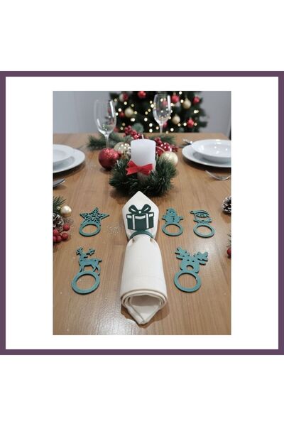 Generic Brand 3D Printed Set of 6 Christmas Napkin Rings, Christmas Table Dec...