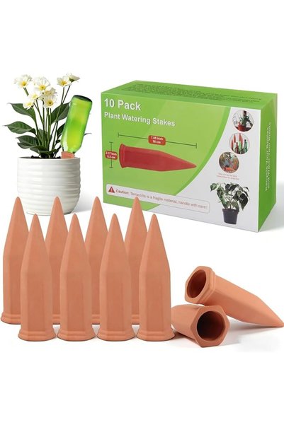 GENERAL Tcamp 10 Pack Plant Watering Devices, Terracotta Plant Watering Spike...