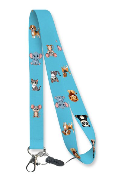 RoyalVance Blue Lion and Dog Neck Strap Lanyard