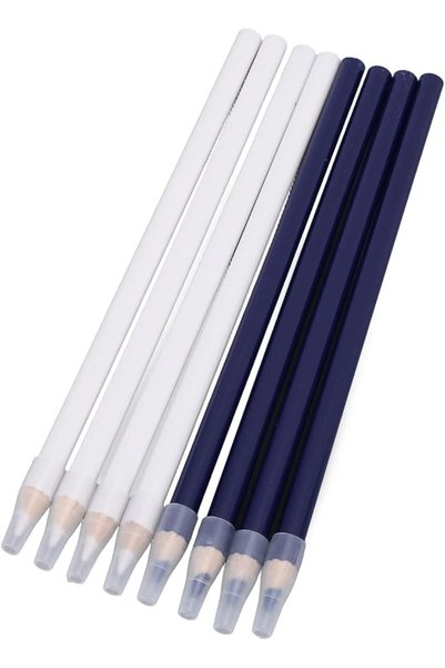 SIXRUN Professional Fabric Marking Pencils, White Blue Sewing Chalk Pencils, ...