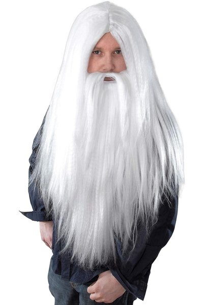 Bristol Novelty Novelties Wizard Wig and Long Beard (White)