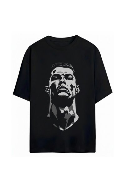 PANDORICA Tricou unisex supradimensionat, 100% bumbac, cu imprimeu Cristiano ...