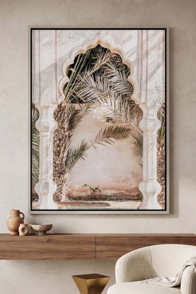 Jasmine Art Boho-Chic Architecture Wall Art | Portrait Framed Canvas Print | ...