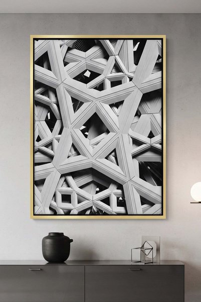 Jasmine Art The Modern Mashrabiya Architecture Wall Art | Portrait Framed Can...
