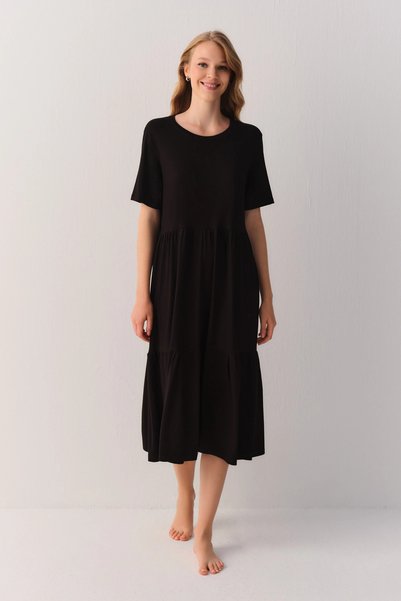 SUWEN Black Alina Long Casual Dress