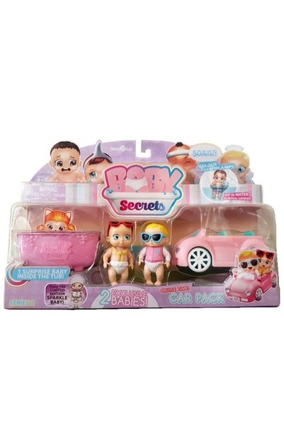 Baby Secrets Σετ παιχνιδιού με μπανιέρα, αυτοκίνητο και 3 φιγούρες μωρών