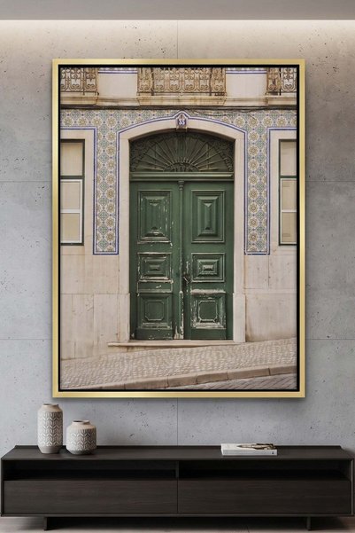 Jasmine Art Lisbon Heritage Architecture Wall Art | Portrait Framed Canvas Pr...