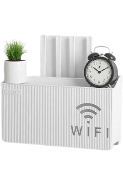 Yelajoy Wall-Mounted WiFi Router Storage Boxes, Versatile Media Device Organi...