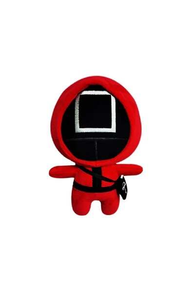 OEM Jucărie de plus, Squid Game, 19 cm, patrat, rosie – jucărie de colecție