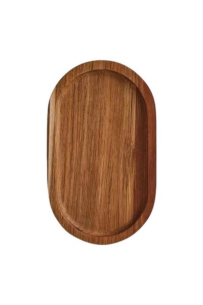 OEM Tava Ovala din Lemn de Salcam, 25 x 15 x 1.5 cm, pentru Servire si Decor,...