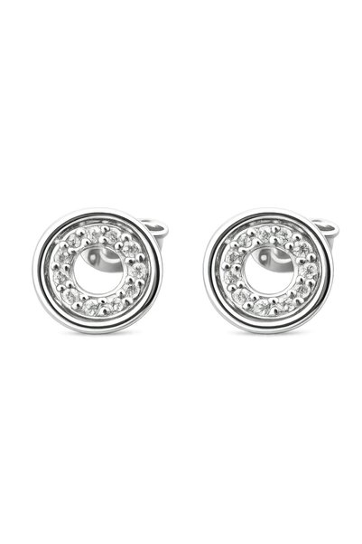 Jolie Silver Cercei Damă din Argint 925, Jolie Silver, Model Rotund Dublu cu ...