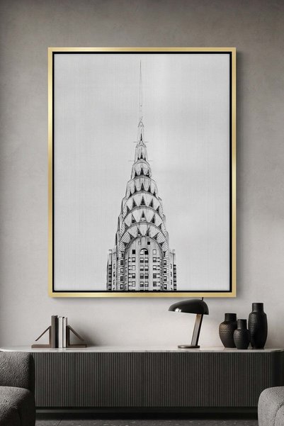 Jasmine Art NYC Skyline Spire Architecture Wall Art | Portrait Framed Canvas ...