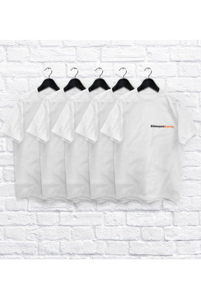 Bk Gift 10 Pieces White T-Shirts with Logo Printing for Companies