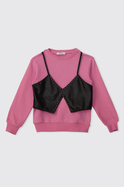 Panço Girl's Fuchsia Sweatshirt
