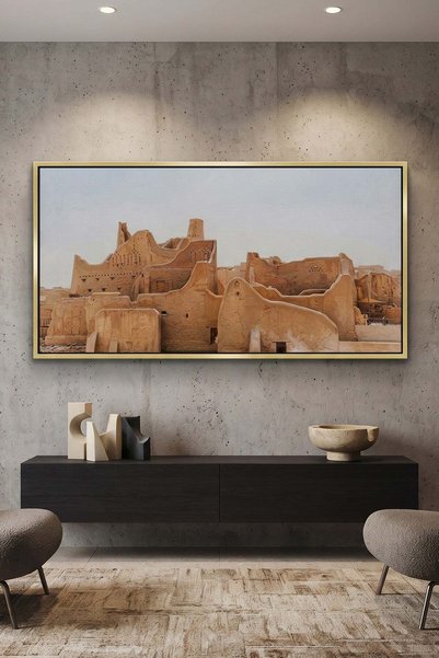 Jasmine Art The City of Earth Architecture Wall Art | Panoramic Framed Canvas...