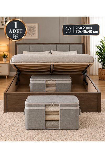 MorOflan Geniş Hacimli Baza Altı Hurç 70x40x40 cm – Şeffaf Bölmeli Fermuarlı ...