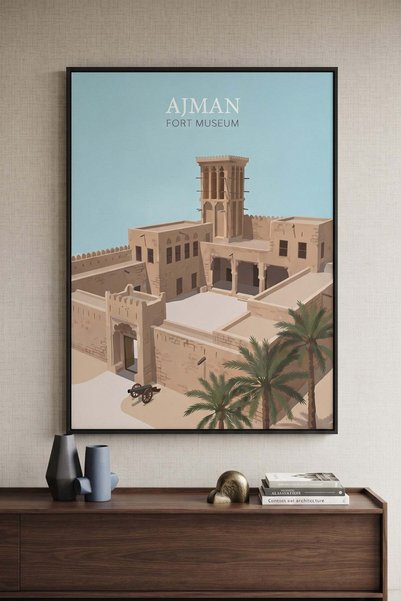 Jasmine Art Ajman Fort Museum Architecture Wall Art | Portrait Framed Canvas ...