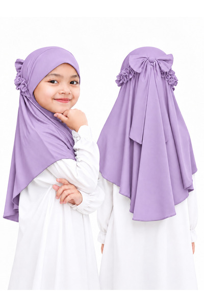 synshop وشاح ليلكي أرجواني للفتيات مستورد عملي وسهل الارتداء، شال، بونيه، حجا...