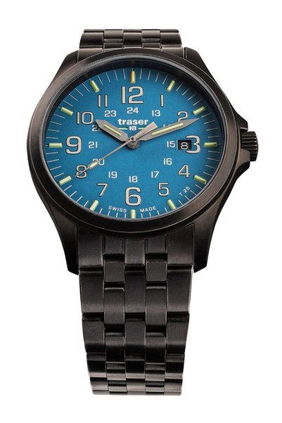 Traser H3 108740 P67 Ceas bărbătesc Ofițer GunMetal Skyblue 42mm 10ATM