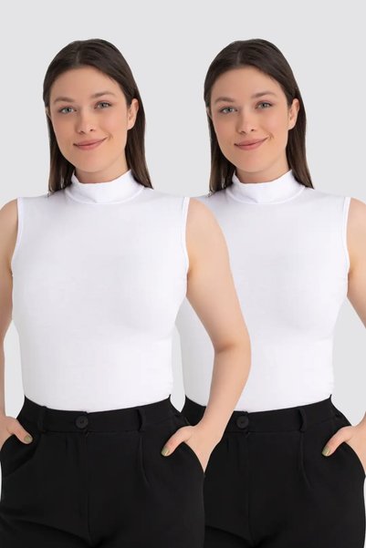 Generic Brand Premium Basic Piece Combination Clothing Women's White Turtlene...