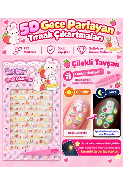 EDELFU Telefon Kamera, Tırnak Stickerı Kabartmalı Minik Yapışkanlı Fosforlu Sticker (Cımbızlı) (5D) (1 Minik Sayfa) (iPhone)
