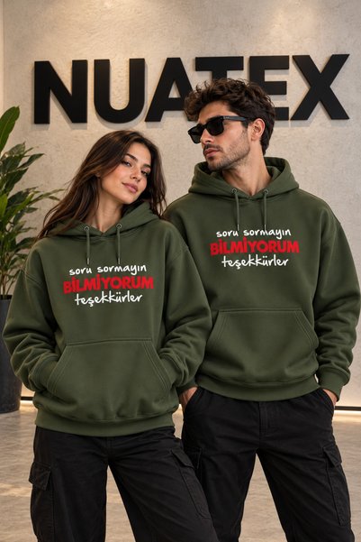 NUATEX Φούτερ με στάμπα, 3 κλωστές, σε κανονική γραμμή, με κουκούλα και τσέπη...