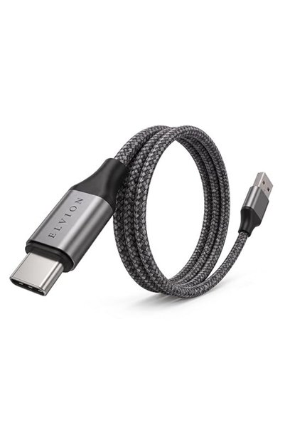GENERAL كابل ELVION USB-A إلى USB-C مضفر - كابل متين للشحن السريع ونقل البيانات