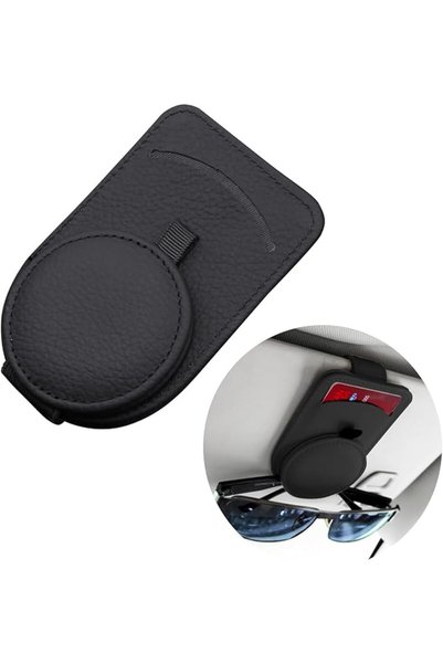 Yelajoy Car Sunglasses Holder,Magnetic Visor Clip Black