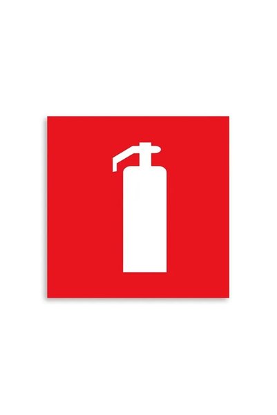 NO BRAND Self-adhesive sticker FIRE EXTINGUISHER 10 x 10 cm red/white, 1 pc.