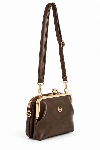Vivaq Women's Coral Brown Faux Leather Small Size Crossbody Shoulder Bag with...