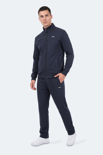 Slazenger Set de trening pentru bărbați FEDOR, cu guler înalt și fermoar, alb...