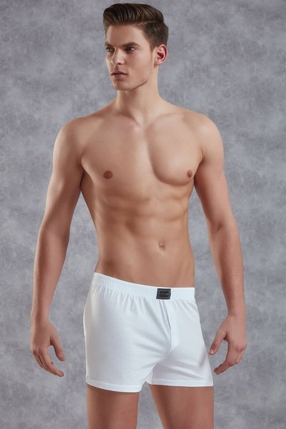 Doreanse Men's Cotton Plus Size Buttoned Regular Leg Boxer 1511P - Gray