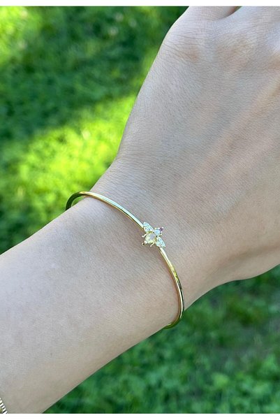 nunu takı Bee Charm Delicate Gold Cuff