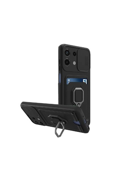 kumkumticaret Xiaomi Redmi Note 13 4g Case Zuma with Business Card and Ring S...