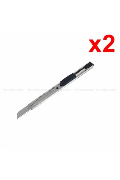 kumkumticaret Metal Narrow Utility Knife Thin Falçata 9mm 2 Pieces