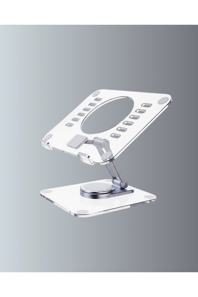 kumkumticaret Adjustable Transparent Tablet Stand with Non-Slip Silicone Base